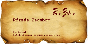 Rózsás Zsombor névjegykártya